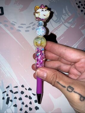 New Mrs. Pots & Chip Beauty & The Beast beaded pen